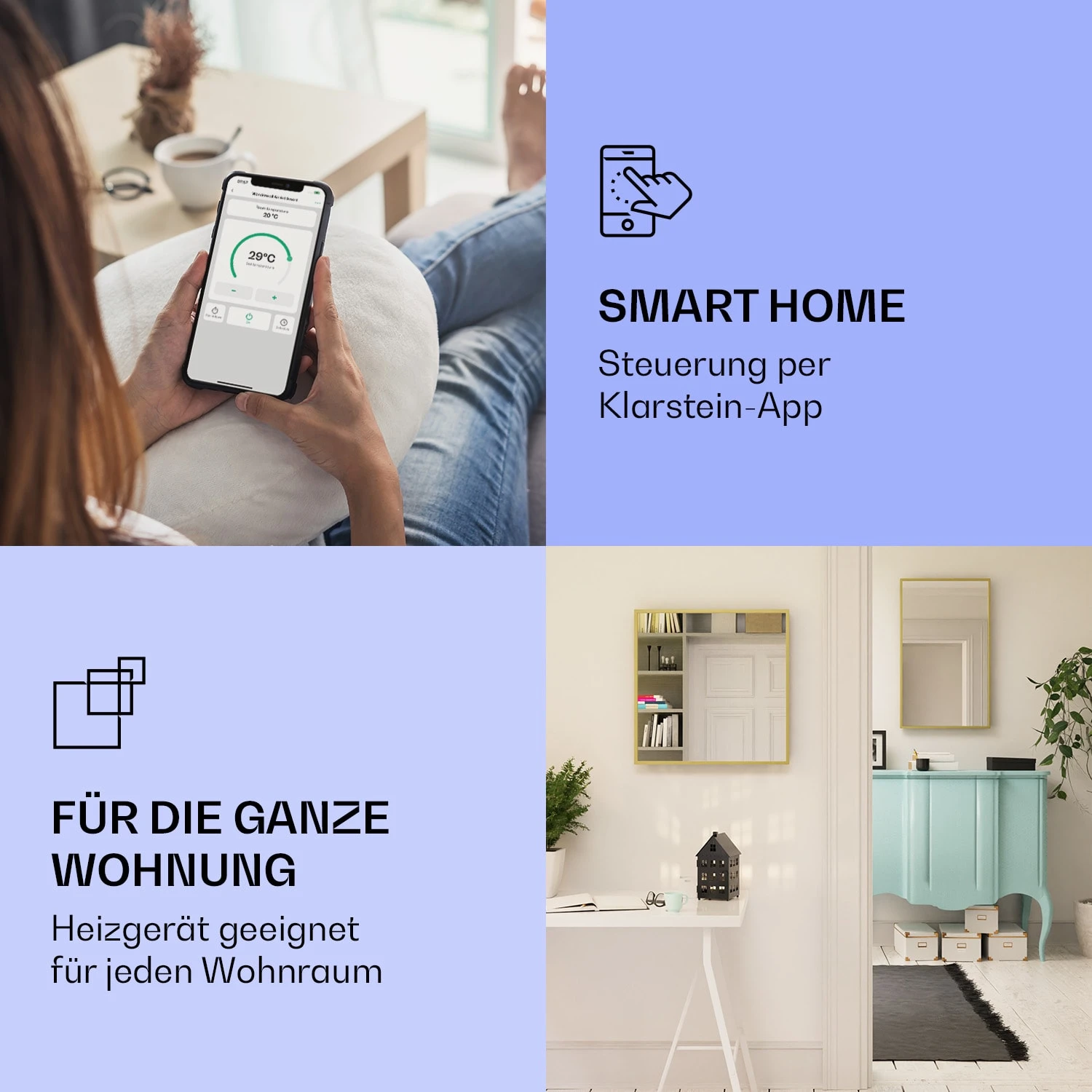 La Palma 1000 smart 2-in-1 Heizgerät Infrarot Konvektor 120x60cm 1000W Spiegel La Palma 1000 Smart 2-in-1 Heizgerät Infrarot Konvektor 120x60cm 1000W Spiegel -Klarstein Verkaufs 10039838 de 0002 logo