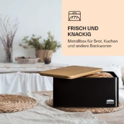 Oklahoma Brotkasten Metall 35,5x15,5x23 Cm Bambus-Deckel Schneidebrett -Klarstein Verkaufs 10039843 de 0004 logo