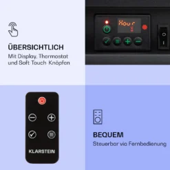 Dukono Elektrokamin 1800 W LED-Flammen Heizlüfter Timer Holzfach -Klarstein Verkaufs 10039851 de 0005 logo