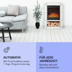 Dukono Elektrokamin 1800 W LED-Flammen Heizlüfter Timer Holzfach -Klarstein Verkaufs 10039851 de 0006 logo