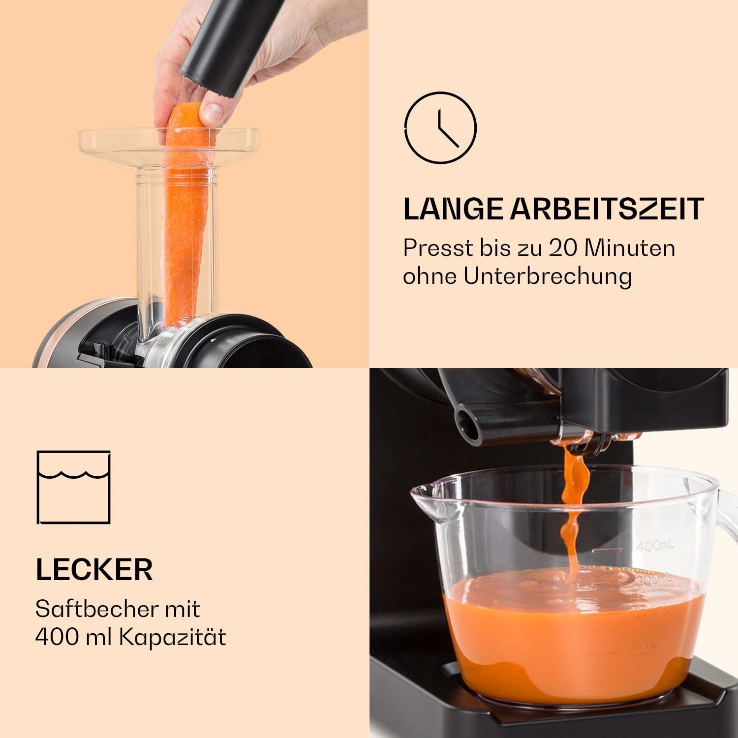 Bella Elegance Saftpresse 200 W 400 ml BPA-frei Bella Elegance Saftpresse 200 W 400 Ml BPA-frei -Klarstein Verkaufs 10039899 de 0004 logo