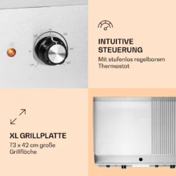 Grillmeile 4400 Elektrogrill Plancha 2x2200W Grillplatte Edelstahl 2 Grillmeile 4400 Elektrogrill Plancha 2x2200W Grillplatte Edelstahl -Klarstein Verkaufs 10039915 de 0003 logo