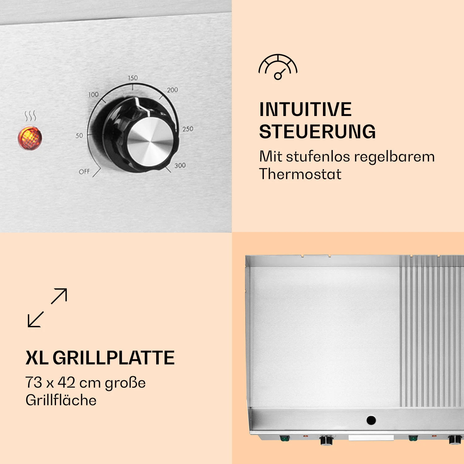 Grillmeile 4400 Elektrogrill Plancha 2x2200W Grillplatte Edelstahl Grillmeile 4400 Elektrogrill Plancha 2x2200W Grillplatte Edelstahl -Klarstein Verkaufs 10039915 de 0003 logo