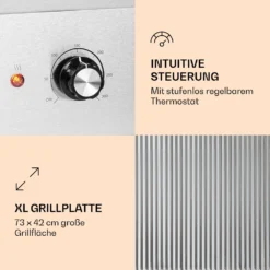 Grillmeile 4400 Elektrogrill Plancha 2x2200W Grillplatte Edelstahl 2 Grillmeile 4400 Elektrogrill Plancha 2x2200W Grillplatte Edelstahl -Klarstein Verkaufs 10039916 de 0003 logo
