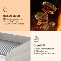 Grillmeile 4400 Elektrogrill Plancha 2x2200W Grillplatte Edelstahl 4 Grillmeile 4400 Elektrogrill Plancha 2x2200W Grillplatte Edelstahl -Klarstein Verkaufs 10039916 de 0005 logo