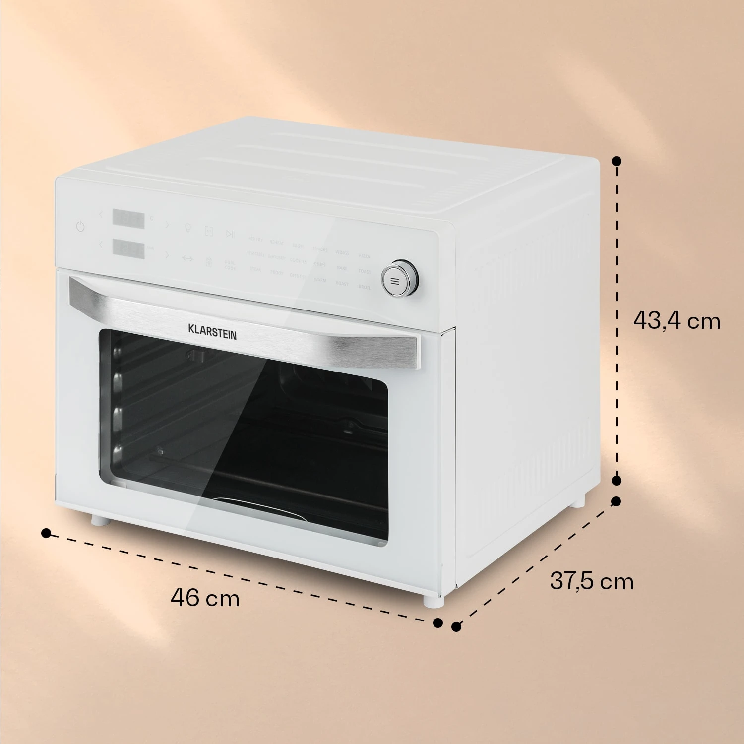 Vigor Air Heißluftfritteuse 1800 W 30 Liter 18 Programme Vigor Air Heißluftfritteuse 1800 W 30 Liter 18 Programme -Klarstein Verkaufs 10039941 yy 0008 dimensions