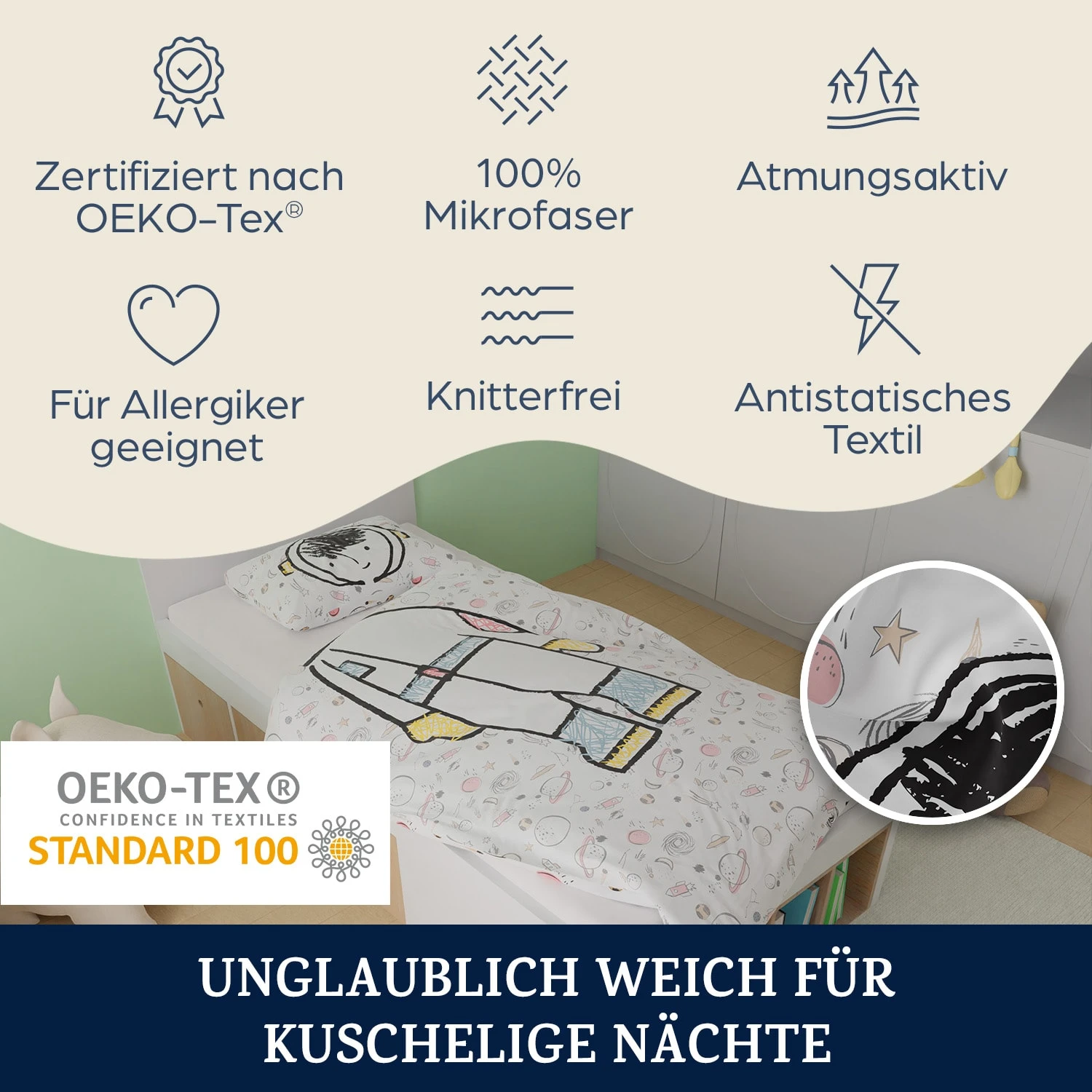 Soft Wonder Kids-Edition Bettwäsche 100 x 135 cm 40 x 60 cm atmungsaktiv Mikrofaser Soft Wonder Kids-Edition Bettwäsche 100 X 135 Cm 40 X 60 Cm Atmungsaktiv Mikrofaser -Klarstein Verkaufs 10039995 de 0002 logo