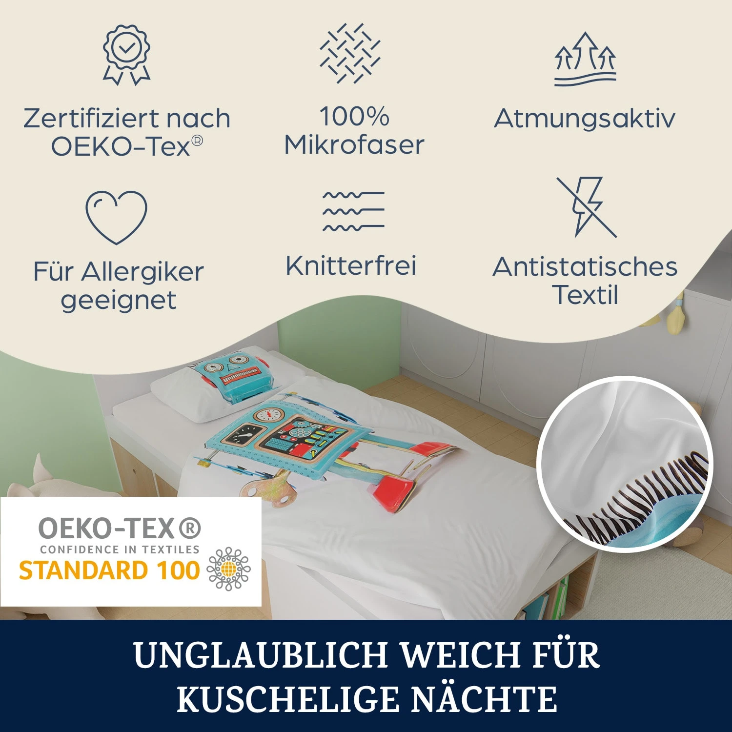 Soft Wonder Kids-Edition Bettwäsche 100 x 135 cm 40 x 60 cm atmungsaktiv Mikrofaser Soft Wonder Kids-Edition Bettwäsche 100 X 135 Cm 40 X 60 Cm Atmungsaktiv Mikrofaser -Klarstein Verkaufs 10039999 de 0002 logo