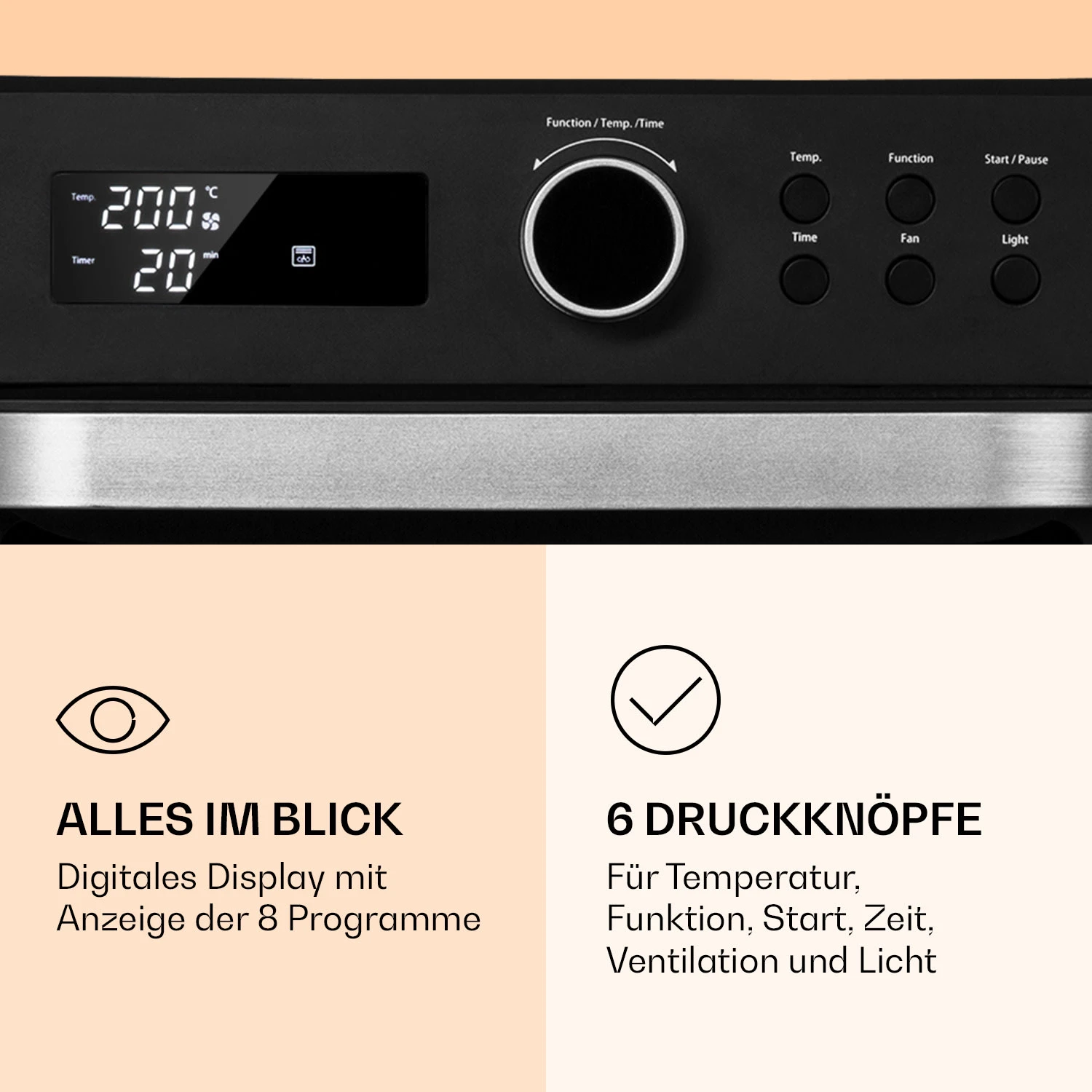 Prime Air Heißluftfritteuse 1500W 23l Timer 8 Programme Prime Air Heißluftfritteuse 1500W 23l Timer 8 Programme -Klarstein Verkaufs 10040025 de 0004 logo