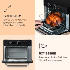 Prime Air Heißluftfritteuse 1500W 23l Timer 8 Programme 4 Prime Air Heißluftfritteuse 1500W 23l Timer 8 Programme -Klarstein Verkaufs 10040025 de 0005 logo
