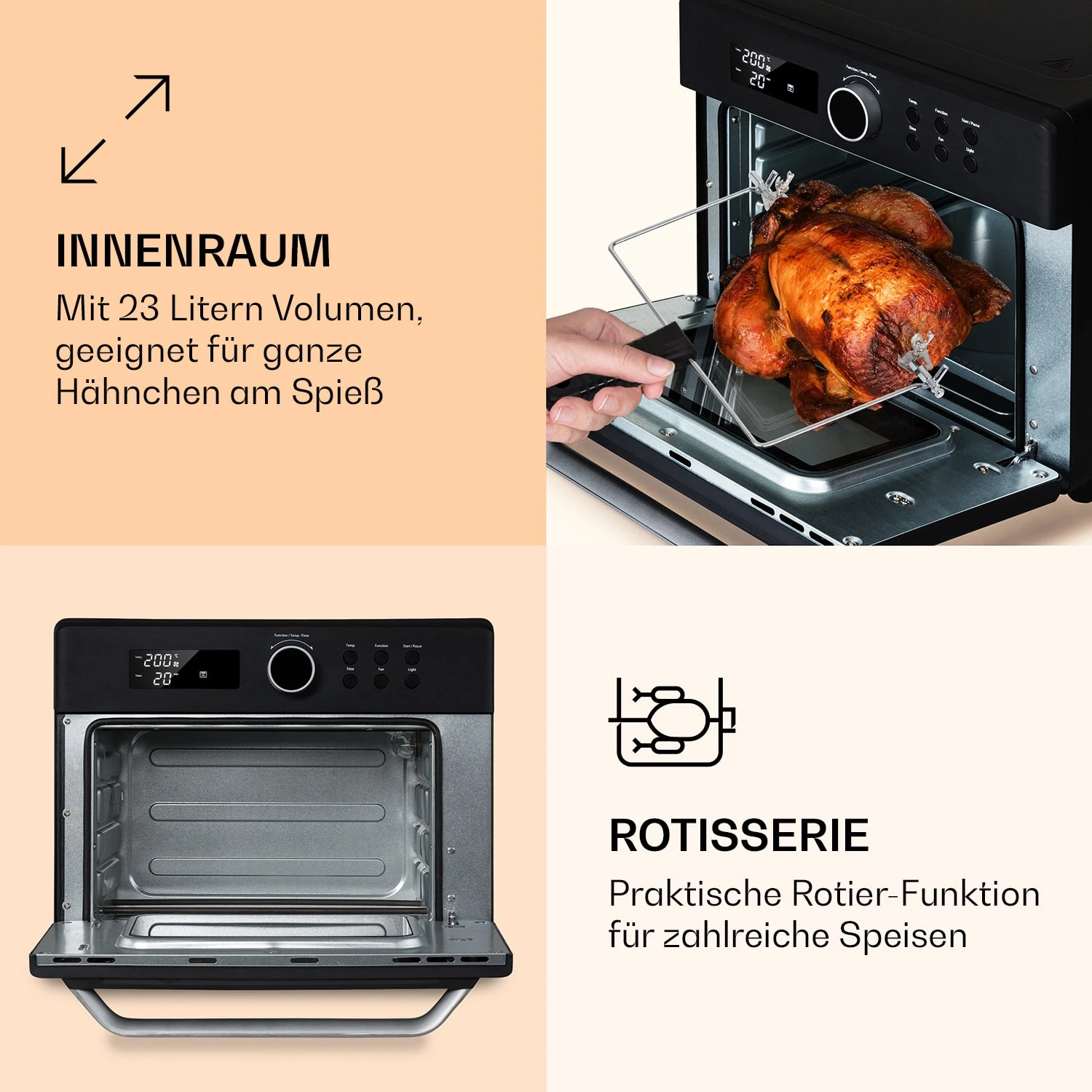 Prime Air Heißluftfritteuse 1500W 23l Timer 8 Programme Prime Air Heißluftfritteuse 1500W 23l Timer 8 Programme -Klarstein Verkaufs 10040025 de 0005 logo