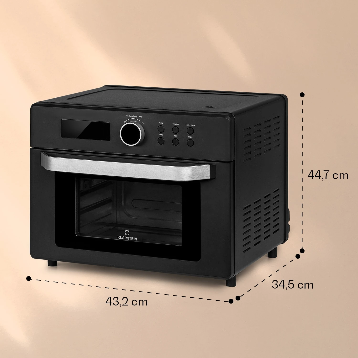 Prime Air Heißluftfritteuse 1500W 23l Timer 8 Programme Prime Air Heißluftfritteuse 1500W 23l Timer 8 Programme -Klarstein Verkaufs 10040025 yy 0007 dimensions