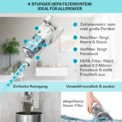 LARMA Staubsauger Kabellos Beutellos Akku 45 Min Laufzeit Max. LED -Klarstein Verkaufs 10040033 de 0003 logo