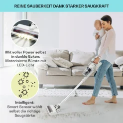 LARMA Staubsauger Kabellos Beutellos Akku 45 Min Laufzeit Max. LED -Klarstein Verkaufs 10040033 de 0004 logo