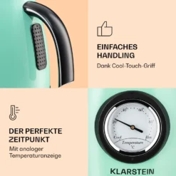 Aquavita Chalet Wasserkocher 1,7 Liter 2200 Watt Temperaturanzeige Edelstahl -Klarstein Verkaufs 10040040 de 0005 logo