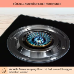 Barzona 3 Campingkocher 3 Brenner 3,4 KW & 0,75 KW & 4,3 KW Glasplatte & Edelstahlgehäuse -Klarstein Verkaufs 10040045 de 0005 usp