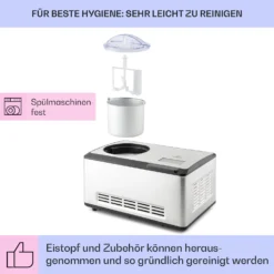 Dolce Bacio Smart Eiscremebereiter Yogurtmaker Kompressor 2 Liter WiFi Touch Edelstahl -Klarstein Verkaufs 10040048 de 0005 logo