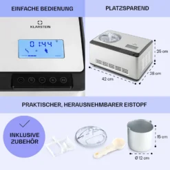 Dolce Bacio Smart Eiscremebereiter Yogurtmaker Kompressor 2 Liter WiFi Touch Edelstahl -Klarstein Verkaufs 10040048 de 0006 logo