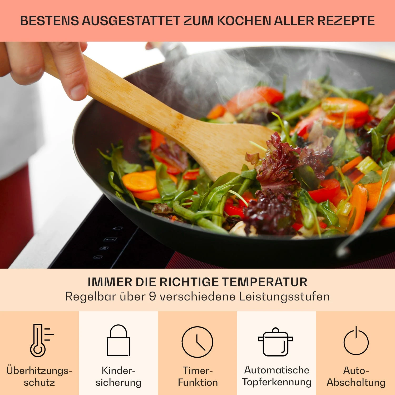 Full House 3.0 Down Air System Induktionsherd DownAir-Haube 655 m³/h Full House 3.0 Down Air System Induktionsherd DownAir-Haube 655 M³/h -Klarstein Verkaufs 10040067 de 0006 usp