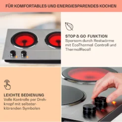 Ramsey Doppel-Kochfeld 2400W 11 Leistungsstufen Glaskeramik -Klarstein Verkaufs 10040070 de 0004 usp