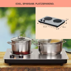 Ramsey Doppel-Kochfeld 2400W 11 Leistungsstufen Glaskeramik -Klarstein Verkaufs 10040070 de 0006 usp