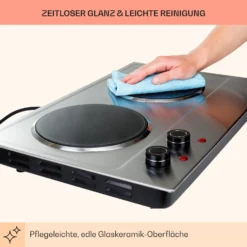 Ramsey Doppel-Kochfeld 2400W 11 Leistungsstufen Glaskeramik -Klarstein Verkaufs 10040070 de 0008 usp