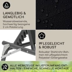 Amalfi Sonnenliege 70 X 37 X 200 Cm Sonnenblende 5-stufige Rückenlehne Stahlrohr Witterungsbeständig 2 Amalfi Sonnenliege 70 X 37 X 200 Cm Sonnenblende 5-stufige Rückenlehne Stahlrohr Witterungsbeständig -Klarstein Verkaufs 10040101 de 0003 logo