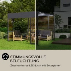 Valence Gazebo 3x3 M UV50+ Wasserabweisend LED-Solar-Beleuchtung Solar-Panel -Klarstein Verkaufs 10040112 de 0004 logo
