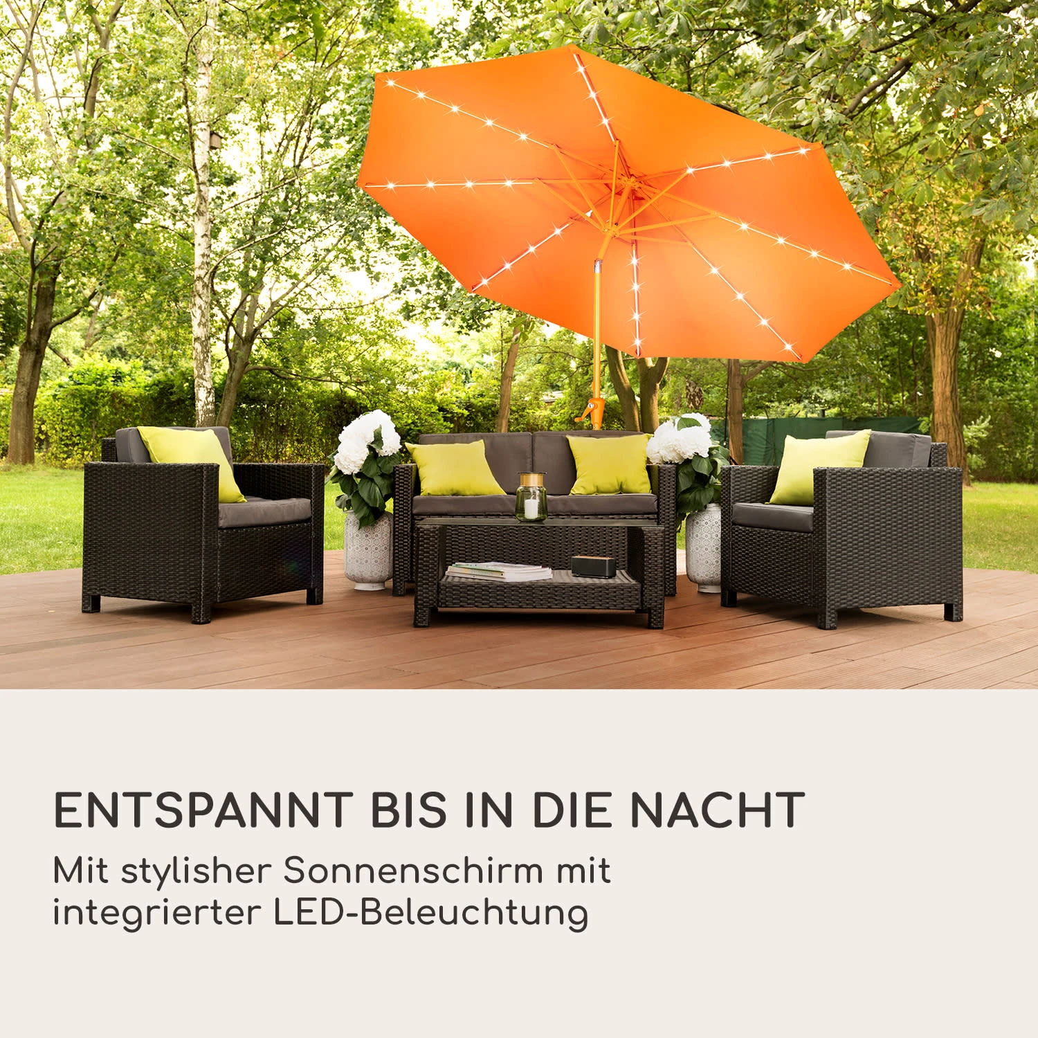 Blumfeldt Calais Sonnenschirm LED Aluminium-Rahmen Polyester-Bespannung UV 50 Blumfeldt Calais Sonnenschirm LED Aluminium-Rahmen Polyester-Bespannung UV 50 -Klarstein Verkaufs 10040123 de 0002 logo