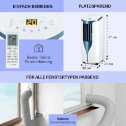 New Breeze 7 Mobile Klimaanlage 7000BTU 2,1kW Bis 34m² EEC A Mobil Fernbedienung -Klarstein Verkaufs 10040153 de 0006 usp