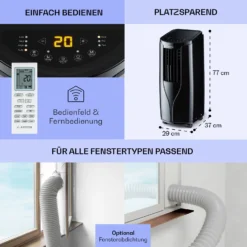 New Breeze 9 Mobile Klimaanlage 4-in-1 9.000 BTU / 2,6 KW EEK A Bodenrollen Timer -Klarstein Verkaufs 10040154 de 0006 usp