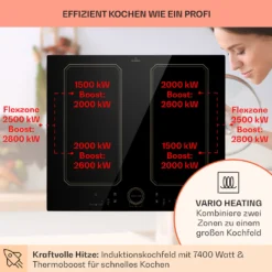 Victoria 4 Flex Induktionskochfeld Einbau 7000W 2 Flexzonen Timer 2 Victoria 4 Flex Induktionskochfeld Einbau 7000W 2 Flexzonen Timer -Klarstein Verkaufs 10040201 de 0003 usp