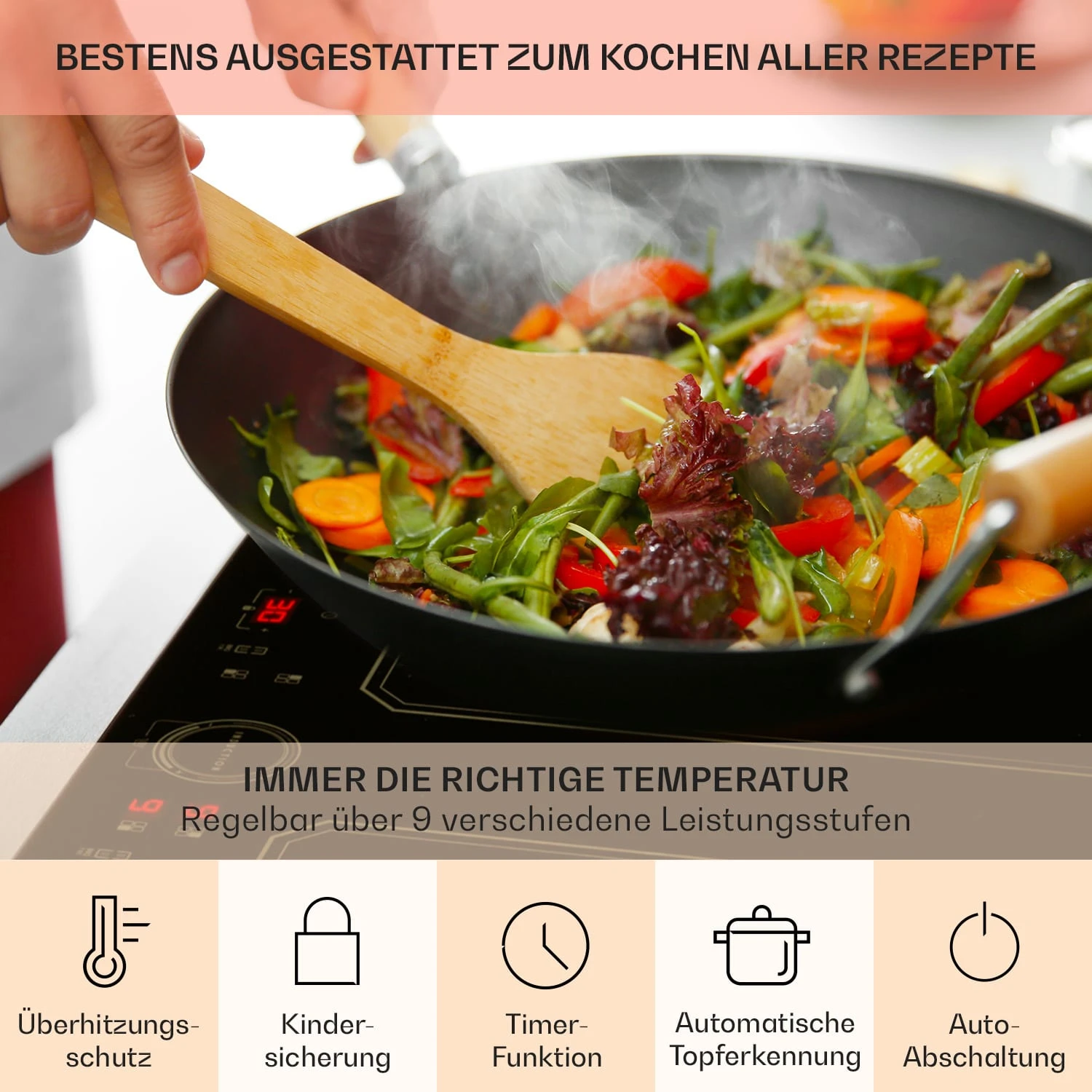 Victoria 4 Flex Induktionskochfeld Einbau 7000W 2 Flexzonen Timer Victoria 4 Flex Induktionskochfeld Einbau 7000W 2 Flexzonen Timer -Klarstein Verkaufs 10040201 de 0005 usp