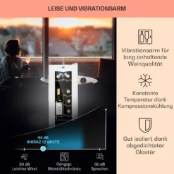 Shiraz 12 Slim Uno Weinkühlschrank 32l/12Fl.Touch 85 W 5-18 °C LED -Klarstein Verkaufs 10040213 de 0004 usp