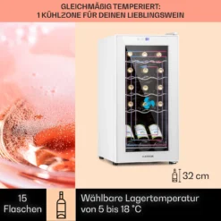 Shiraz 15 Slim Uno Weinkühlschrank 44l Touch-Bedienfeld 5-18°C 2 Shiraz 15 Slim Uno Weinkühlschrank 44l Touch-Bedienfeld 5-18°C -Klarstein Verkaufs 10040214 de 0003 usp