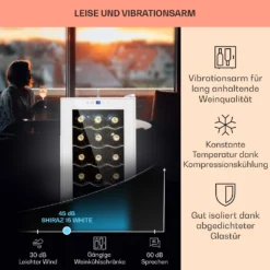 Shiraz 15 Slim Uno Weinkühlschrank 44l Touch-Bedienfeld 5-18°C 3 Shiraz 15 Slim Uno Weinkühlschrank 44l Touch-Bedienfeld 5-18°C -Klarstein Verkaufs 10040214 de 0004 usp