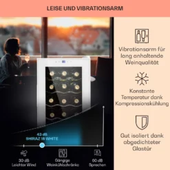 Shiraz 18 Slim Uno Weinkühlschrank 50l 18Fl Touch-Bedienfeld 5-18°C 3 Shiraz 18 Slim Uno Weinkühlschrank 50l 18Fl Touch-Bedienfeld 5-18°C -Klarstein Verkaufs 10040215 de 0004 usp