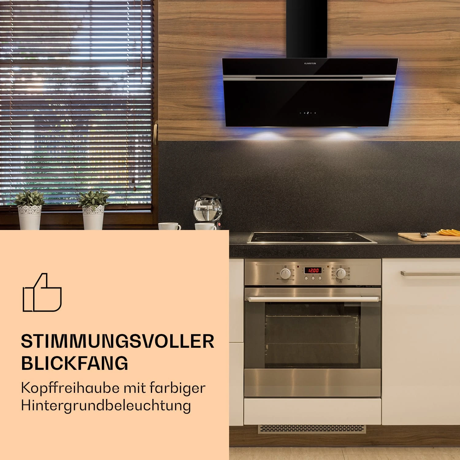 Alina 90 Smart Dunstabzugshaube 90cm 594m³/h LED Ambiente Glasfront Alina 90 Smart Dunstabzugshaube 90cm 594m³/h LED Ambiente Glasfront -Klarstein Verkaufs 10040232 de 0004 logo