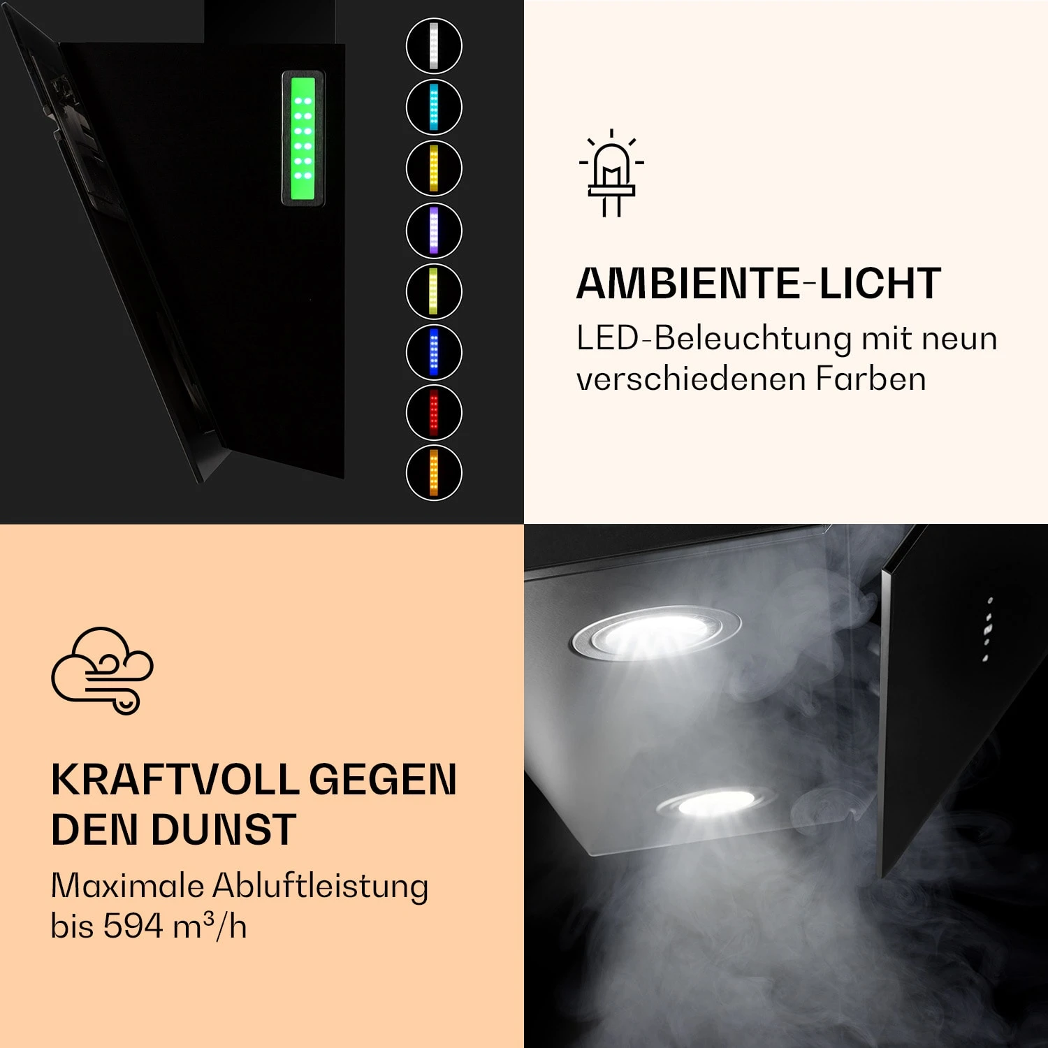 Alina 90 Smart Dunstabzugshaube 90cm 594m³/h LED Ambiente Glasfront Alina 90 Smart Dunstabzugshaube 90cm 594m³/h LED Ambiente Glasfront -Klarstein Verkaufs 10040232 de 0005 logo
