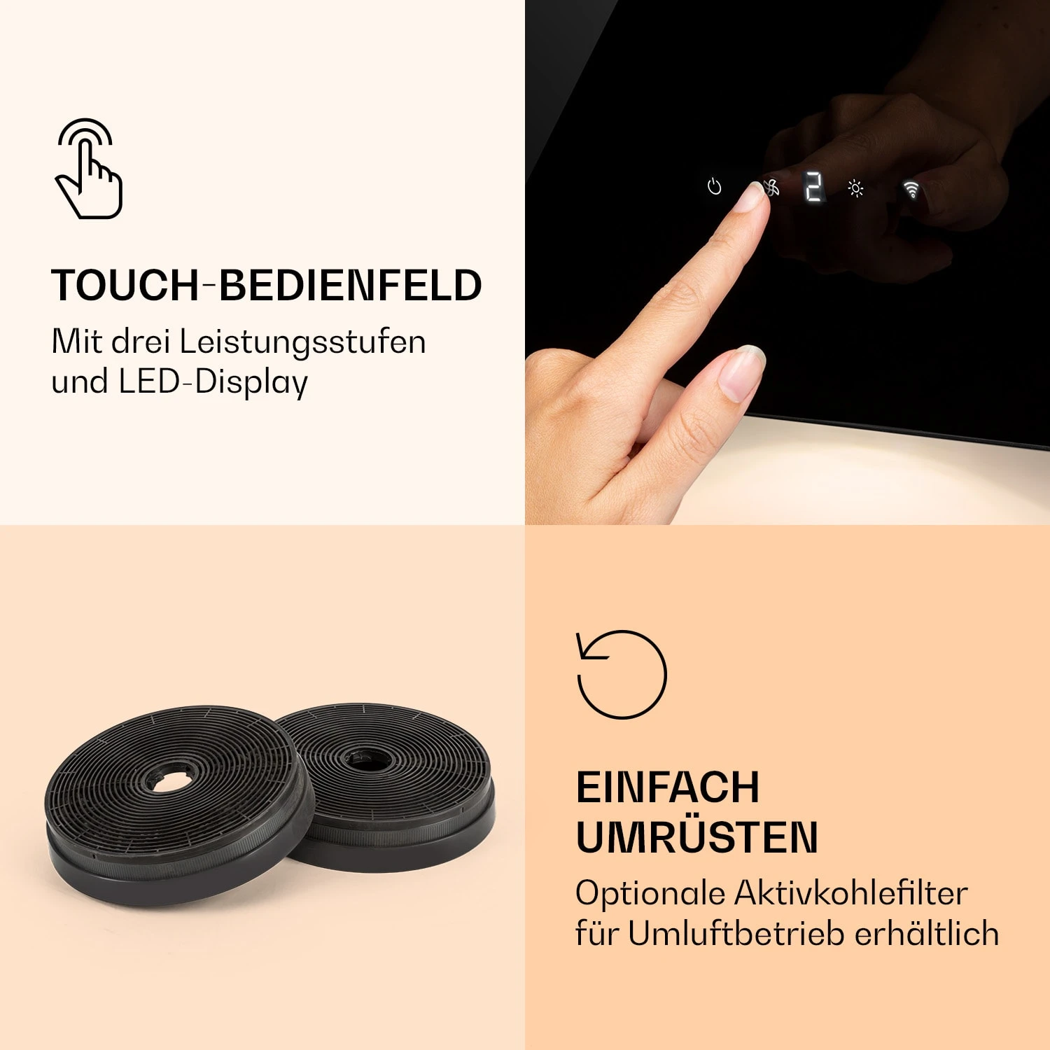 Alina 90 Smart Dunstabzugshaube 90cm 594m³/h LED Ambiente Glasfront Alina 90 Smart Dunstabzugshaube 90cm 594m³/h LED Ambiente Glasfront -Klarstein Verkaufs 10040232 de 0006 logo