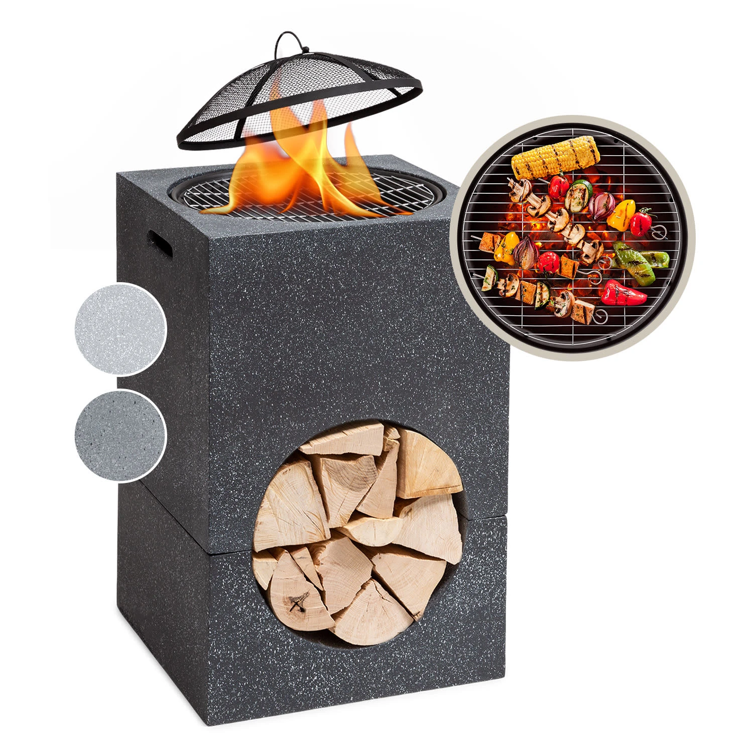 blumfeldt Monolith Feuerschale mit Grill MGO & Stahlschale inkl. Funkenschutz Blumfeldt Monolith Feuerschale Mit Grill MGO & Stahlschale Inkl. Funkenschutz -Klarstein Verkaufs 10040240 yy 0001 titel