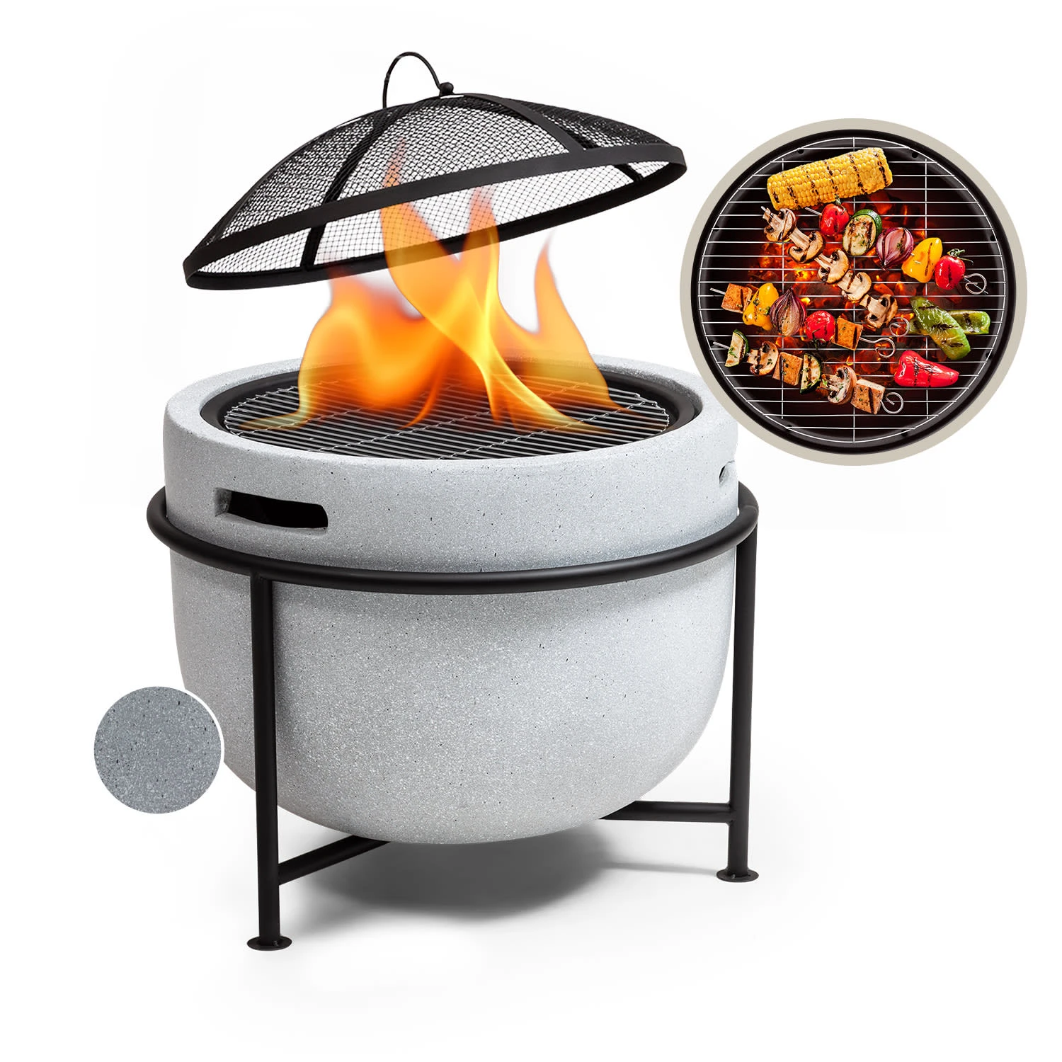 blumfeldt Grail Feuerschale mit Grill MGO & Stahlschale inkl. Funkenschutz Blumfeldt Grail Feuerschale Mit Grill MGO & Stahlschale Inkl. Funkenschutz -Klarstein Verkaufs 10040243 yy 0001 titel