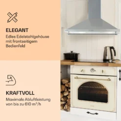 Montblanc 90 Dunstabzugshaube 610m³/h 165W 2x1,5W LED Reling 3 Montblanc 90 Dunstabzugshaube 610m³/h 165W 2x1,5W LED Reling -Klarstein Verkaufs 10040268 de 0004 logo