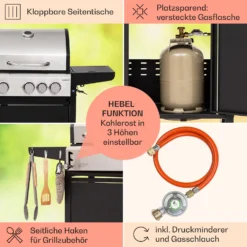 Kingsville 3.1 Kombigrill Gas + Kohle 10,9 KW 3+1 Brenner -Klarstein Verkaufs 10040270 de 0006 usp