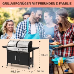 Kingsville 3.1 Kombigrill Gas + Kohle 10,9 KW 3+1 Brenner -Klarstein Verkaufs 10040270 de 0007 usp