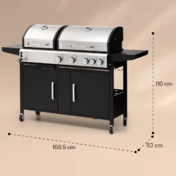 Kingsville 4.1 Kombigrill Gas + Kohle 13,7 KW 4+1 Brenner -Klarstein Verkaufs 10040271 yy 0008 dimensions