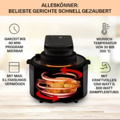Vendure Heißluftfritteuse Mit Dampffunktion 1250W 5 Liter 6 Programme -Klarstein Verkaufs 10040278 de 0003 usp