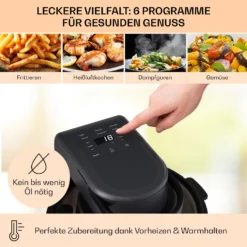 Vendure Heißluftfritteuse Mit Dampffunktion 1250W 5 Liter 6 Programme -Klarstein Verkaufs 10040278 de 0004 usp