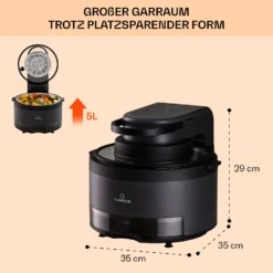 Vendure Heißluftfritteuse Mit Dampffunktion 1250W 5 Liter 6 Programme -Klarstein Verkaufs 10040278 de 0007 usp