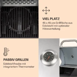 Lucifer 2 Gasgrill 2 X 3,6 KW Brenner 45x45cm Grill Edelstahl Mobil -Klarstein Verkaufs 10040279 de 0004 logo
